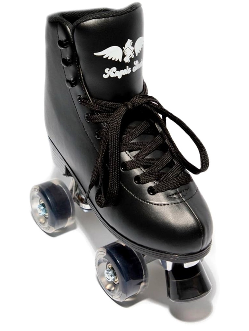 Black Kids Roller Skates with Wing Logo